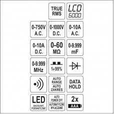 YT-73096 YATO Multimetru digital..